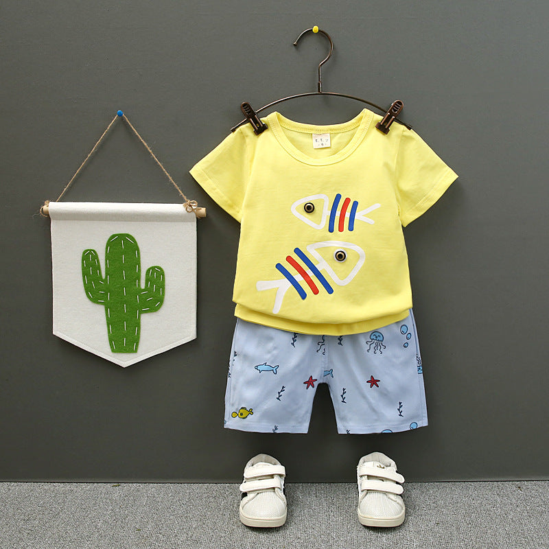 Conjunto de Dos Piezas para Bebé con Dibujos Animados — Adorable y Divertido