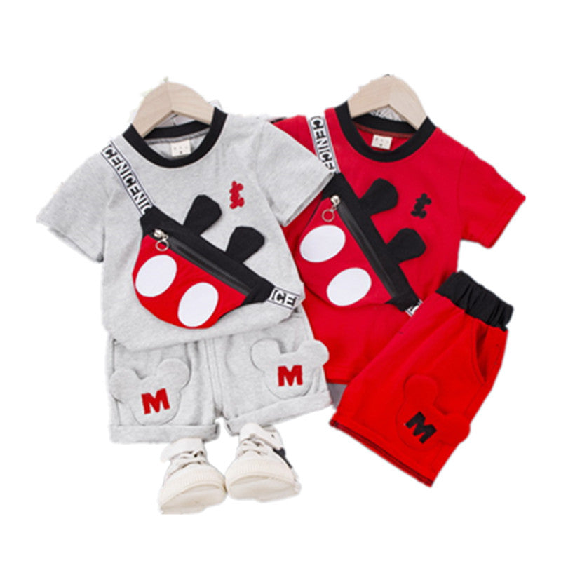 Two-piece cartoon baby outfit.