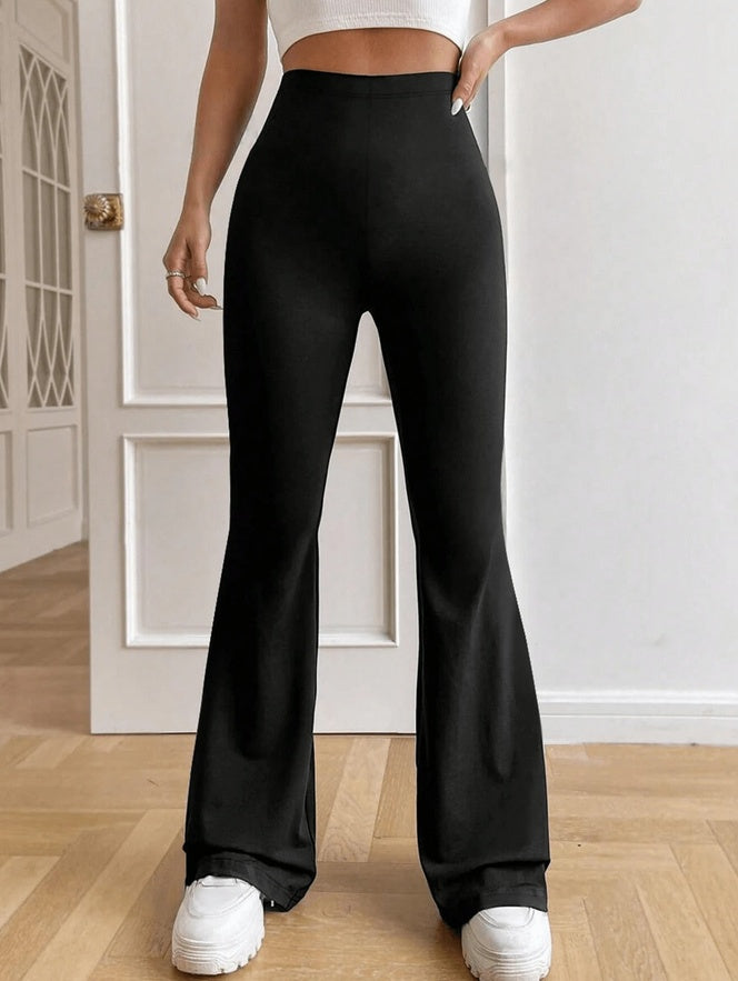 Pantalones acampanados de talle alto para mujer