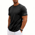 Camiseta deportiva de verano de manga corta con cuello redondo y secado rápido para hombre, tallas grandes