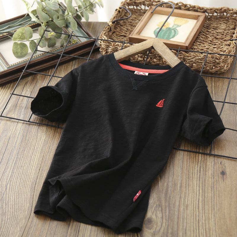 Camiseta Fina de Manga Corta para Niño — Algodón Smooth Sailing
