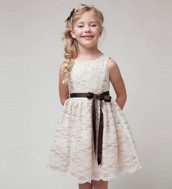Vestido de Encaje Estilo Princesa para Niñas — Algodón
