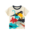 Camiseta Manga Corta Niños Estampado Dinosaurio — Algodón 100%