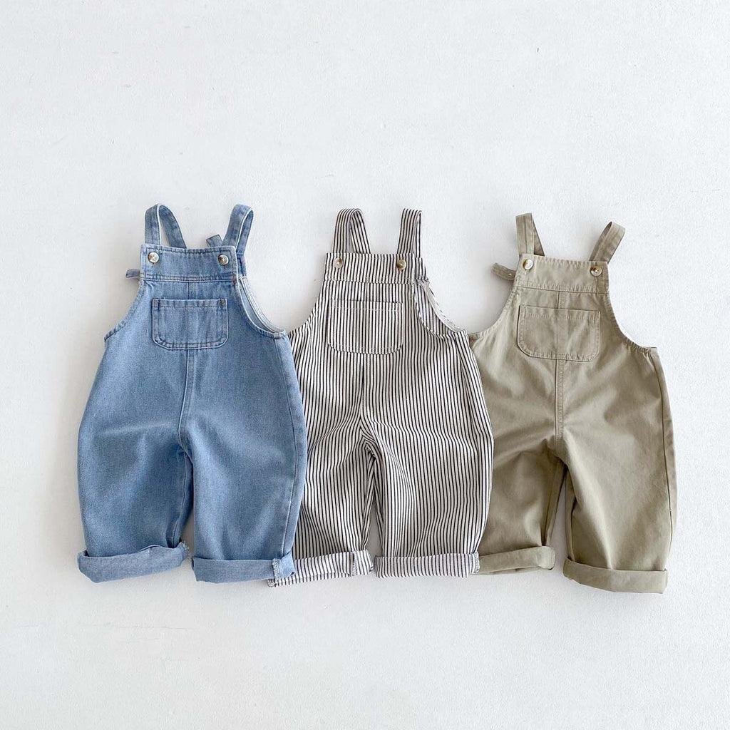 Mono vaquero informal con tirantes para bebé y niño pequeño