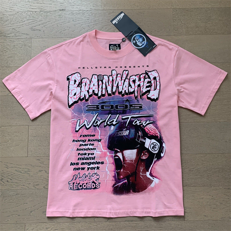 Camiseta unisex informal de estilo retro con estampado.
