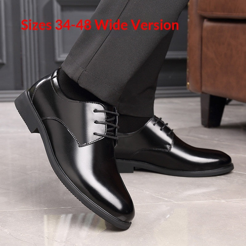 Zapatos de cuero genuino para hombre, talla extragrande, formales y de negocios.