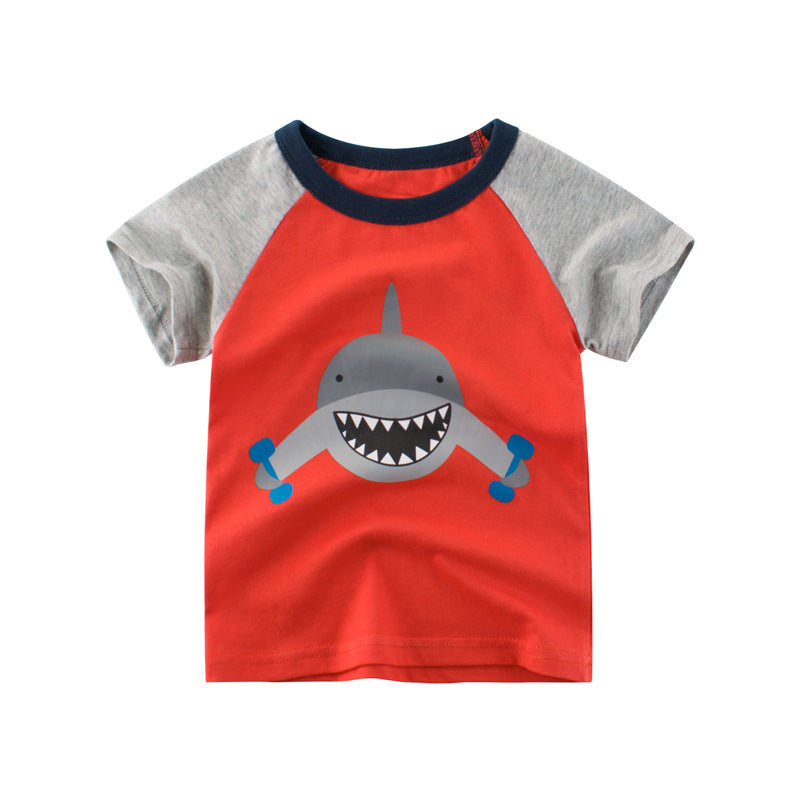 Camiseta Manga Corta Cuello Redondo con Estampado para Niño