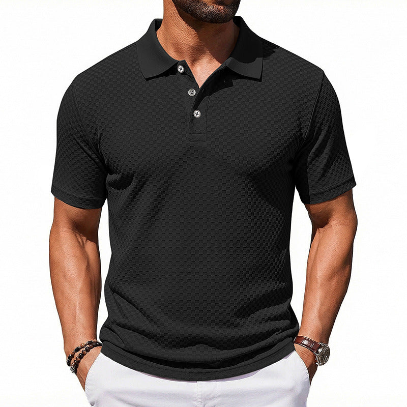 Polo de cuadros para hombre, transpirable
