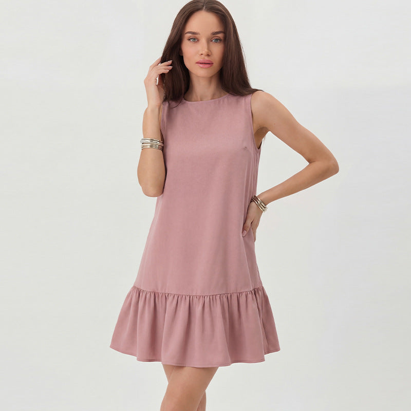 Vestido sin mangas de moda para el verano de 2026 con falda de corte A