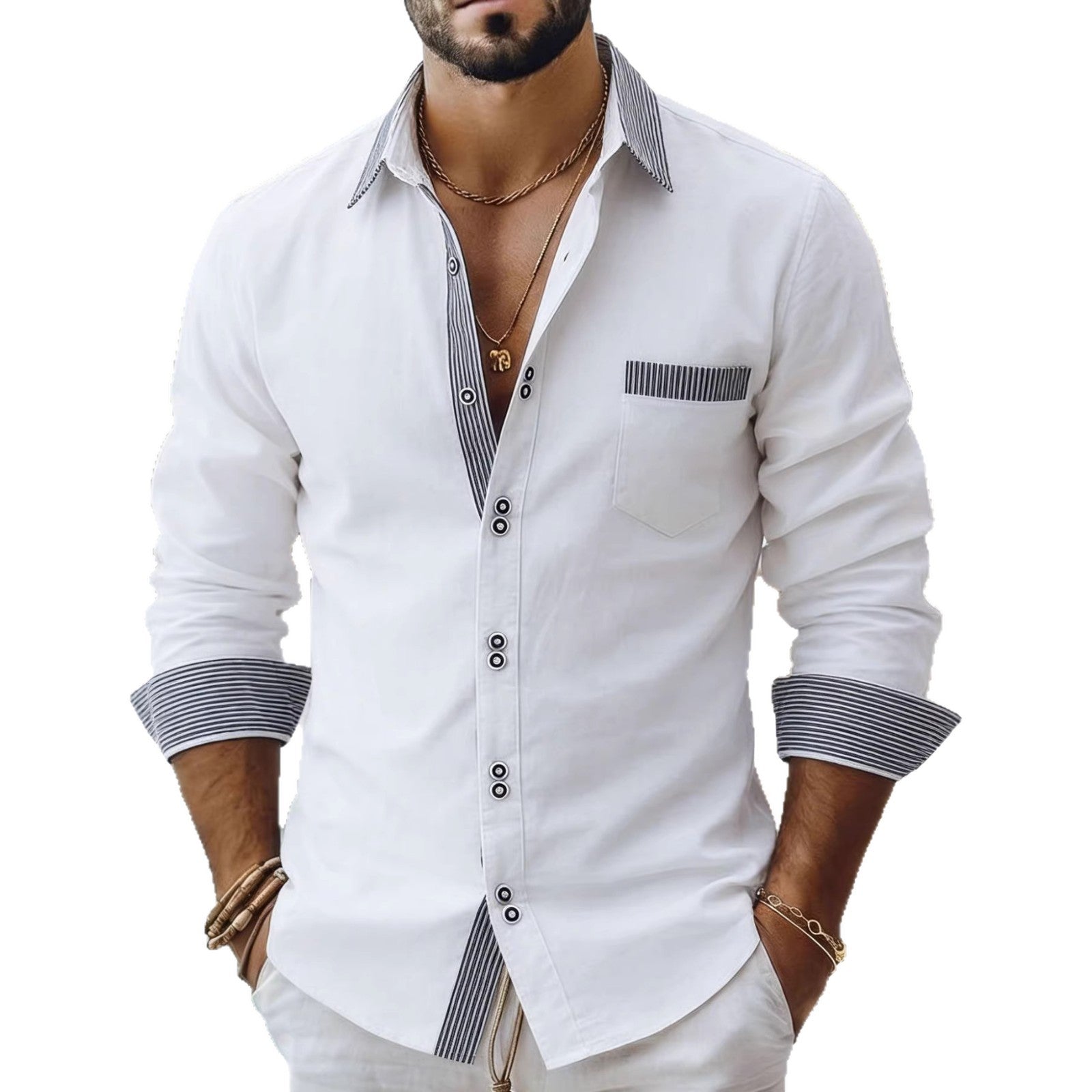 Camisa de Manga Larga Informal para Hombre