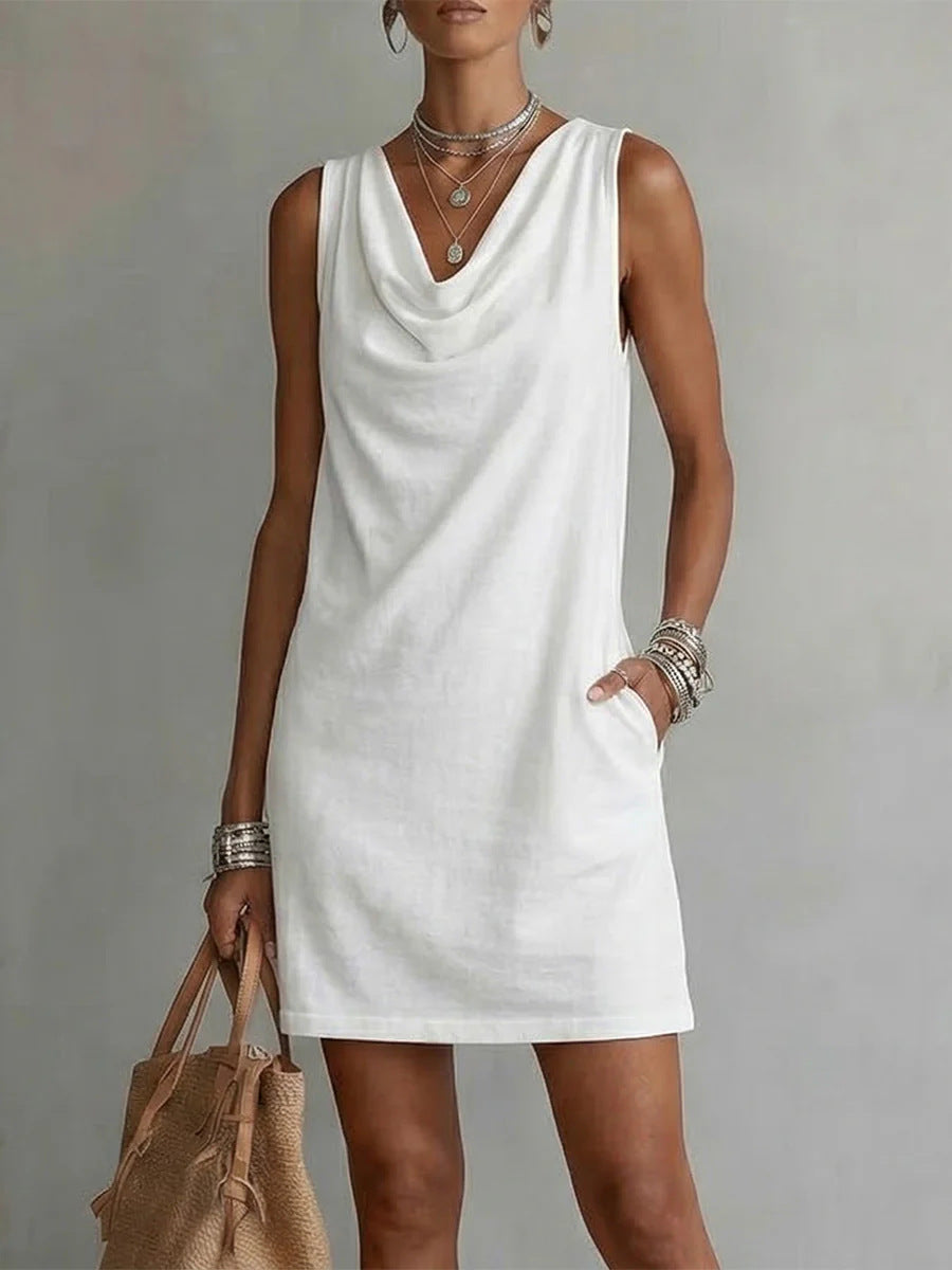Vestido sin mangas con hombros descubiertos para mujer