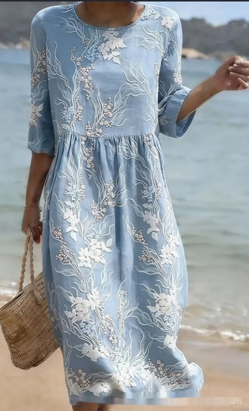 Nuevo vestido casual de estilo resort con estampado floral