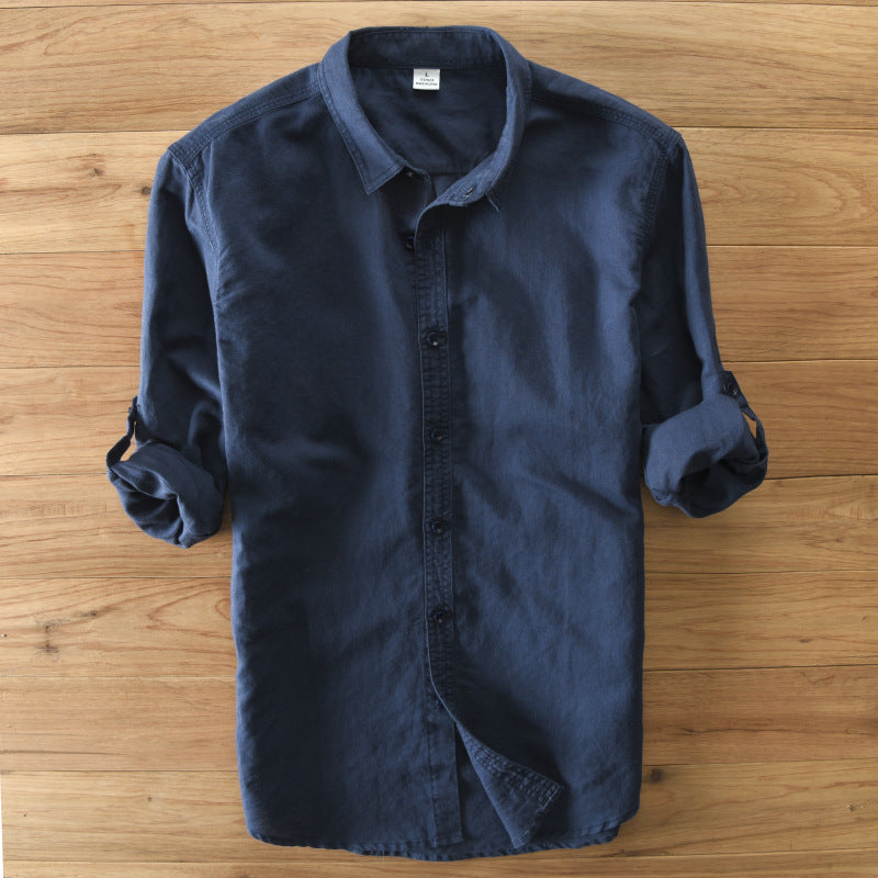 Conjunto clásico informal de algodón y cáñamo para hombre.