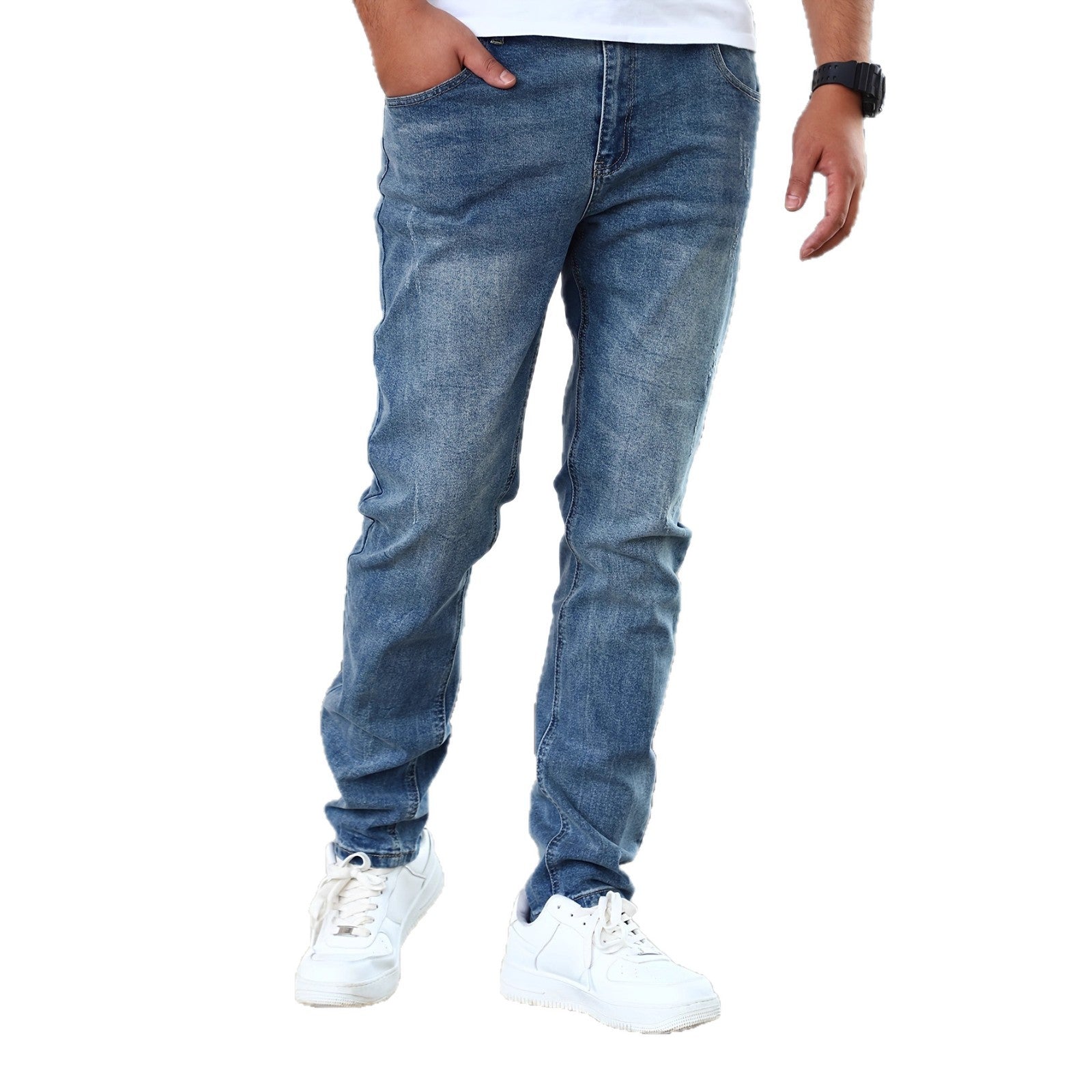 Pantalones vaqueros para hombre con tecnología elástica que estiliza la figura.