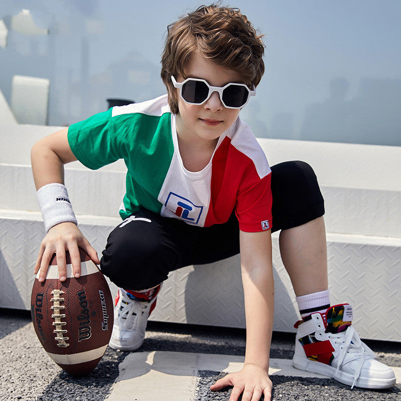 Camiseta de Manga Corta de Algodón para Niño — Verano