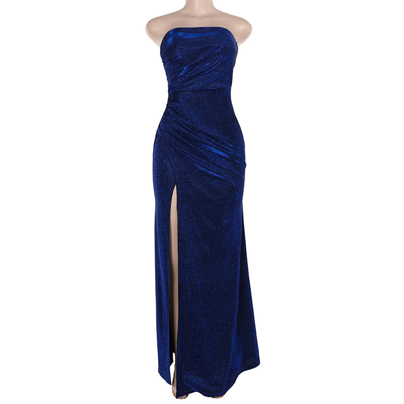 Vestido tubo brillante de corte ajustado, estilo veraniego ya la moda.