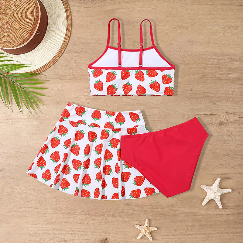 Traje de Baño Tres Piezas para Niñas — Bañador Infantil