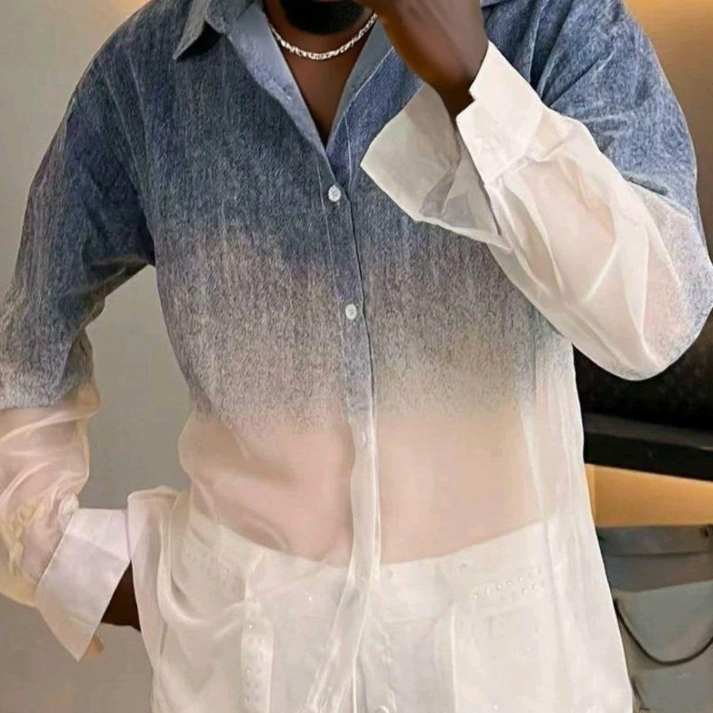 camisa fina y trasparente de dos colores