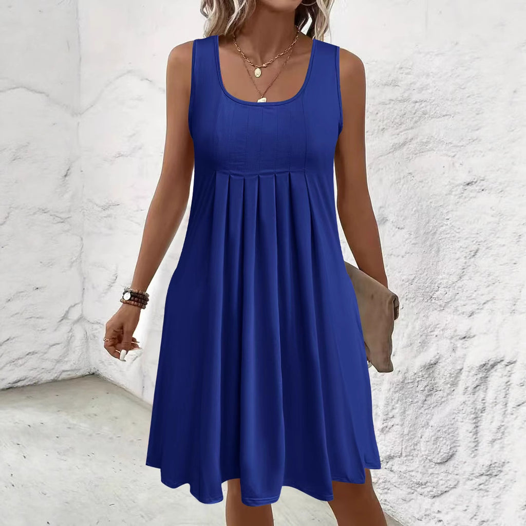 Vestido informal holgado sin mangas con bolsillos