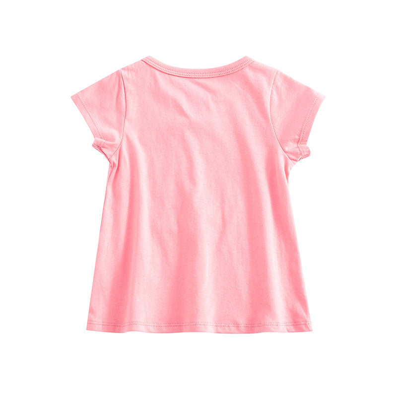 Camiseta Manga Corta Niña Estampado Dibujos Animados — Clase A