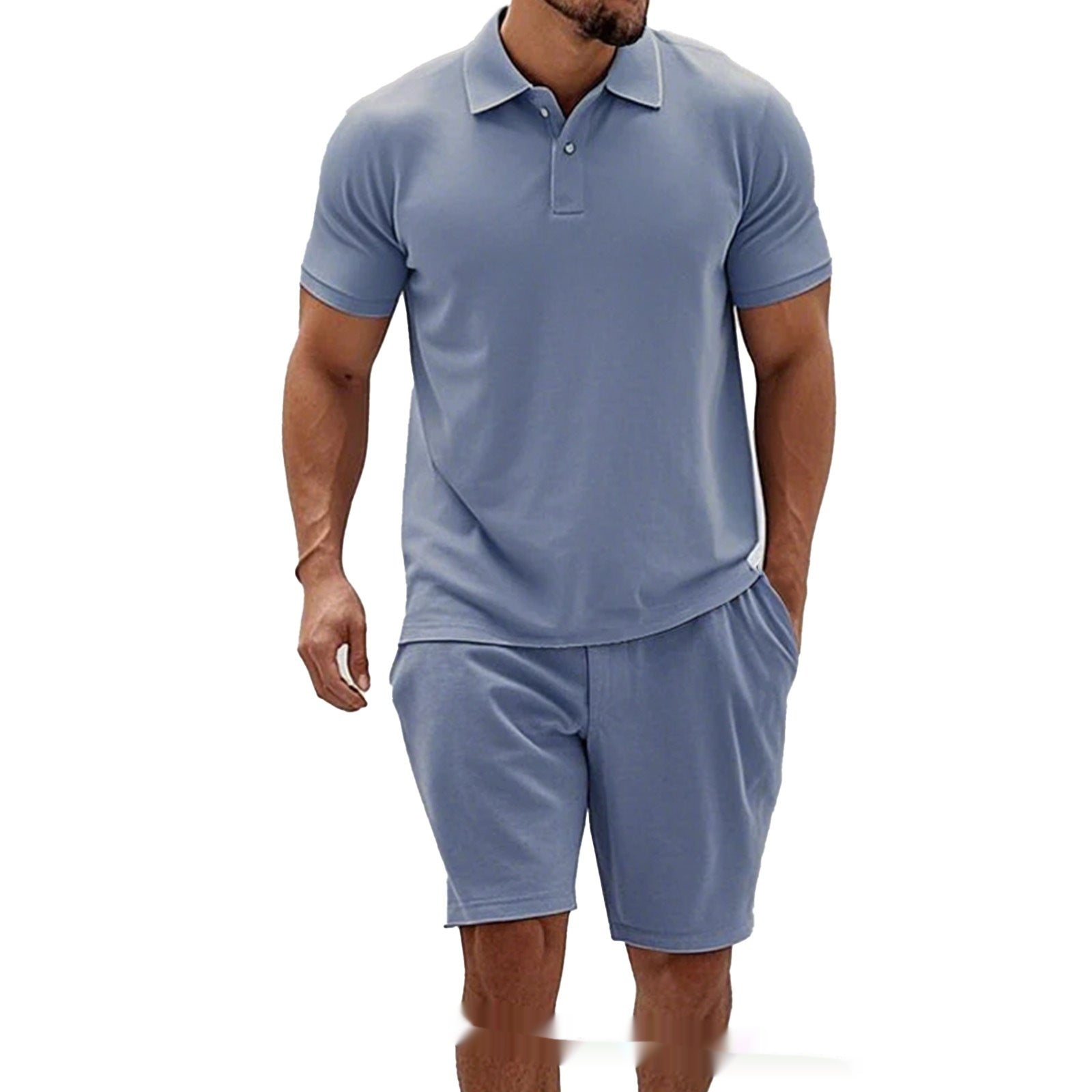 Conjunto Casual de Hombre a Rayas Dos Piezas