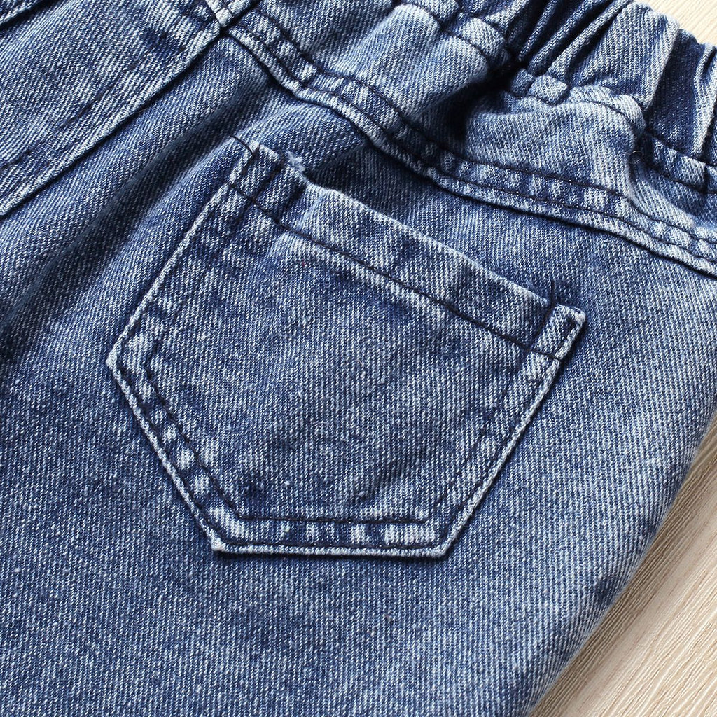 Conjunto de Dos Piezas para Niña: Jersey sin Mangas y Pantalón Vaquero