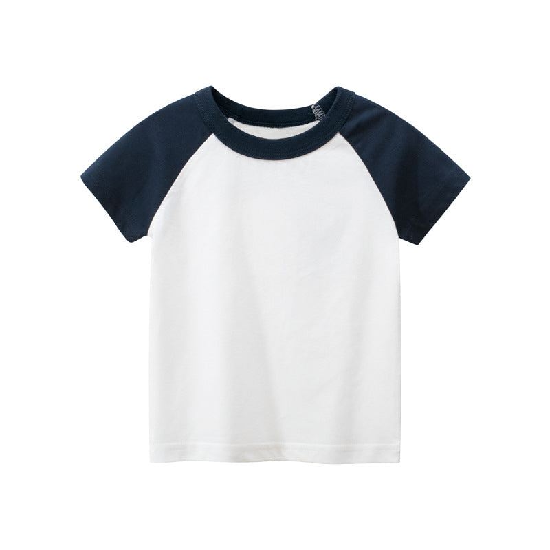 Camiseta Infantil Manga Corta Color Liso — Algodón Básica