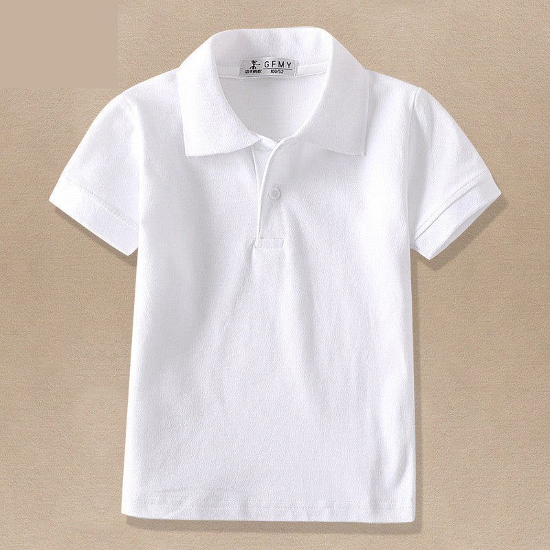 Camiseta Infantil Blanca con Solapa para Niños — Algodón