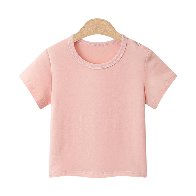 Camiseta de Manga Corta de Algodón para Niños — Suave y Versátil
