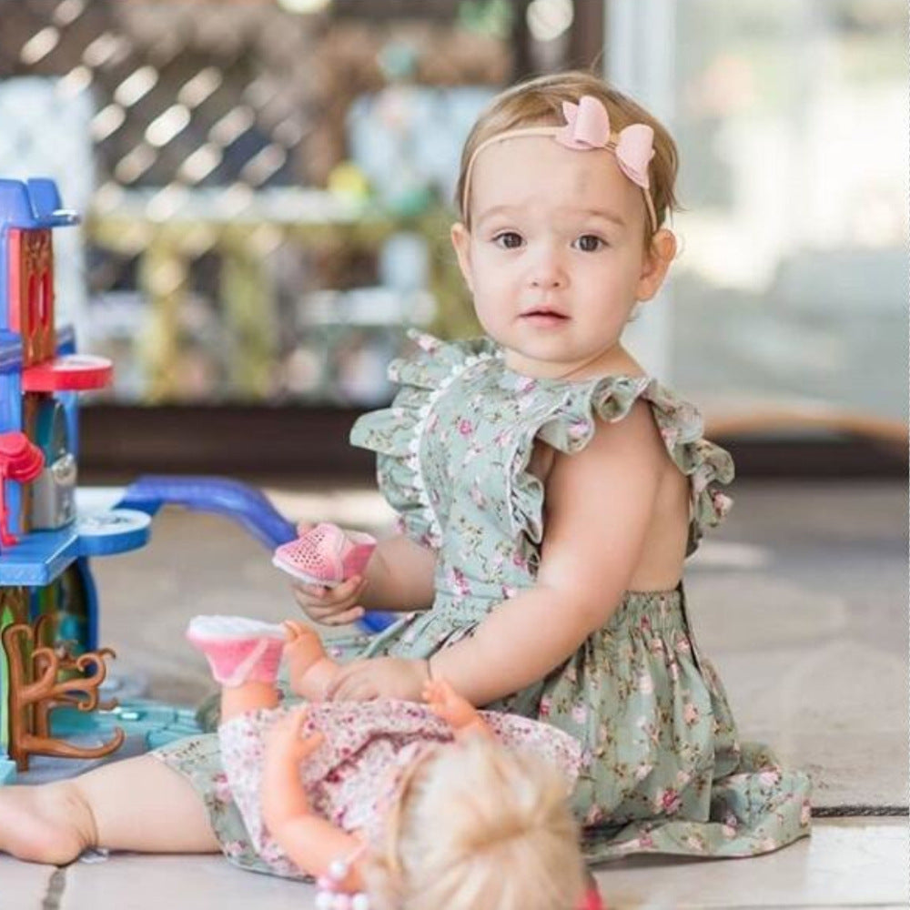 Vestido Floral para Bebé Niña — Tejido Suave Ocasiones Especiales