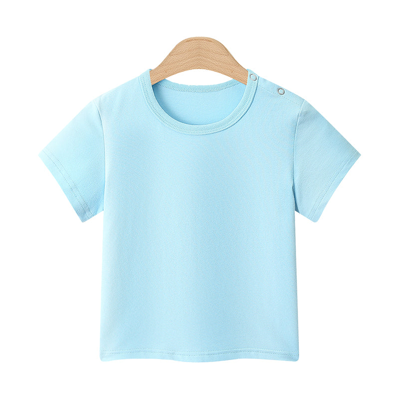Camiseta de Manga Corta de Algodón para Niños — Suave y Versátil