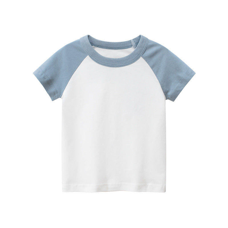 Camiseta Infantil Manga Corta Color Liso — Algodón Básica