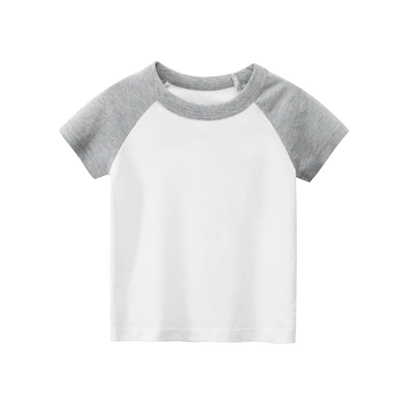 Camiseta Infantil Manga Corta Color Liso — Algodón Básica