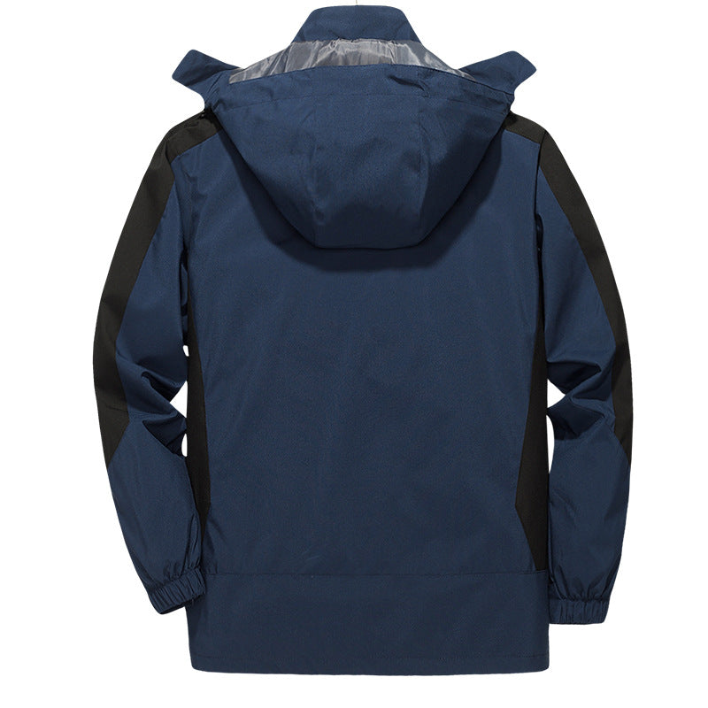 Men's lightweight windbreaker jacket, windproof and waterproof, for outdoor activities.