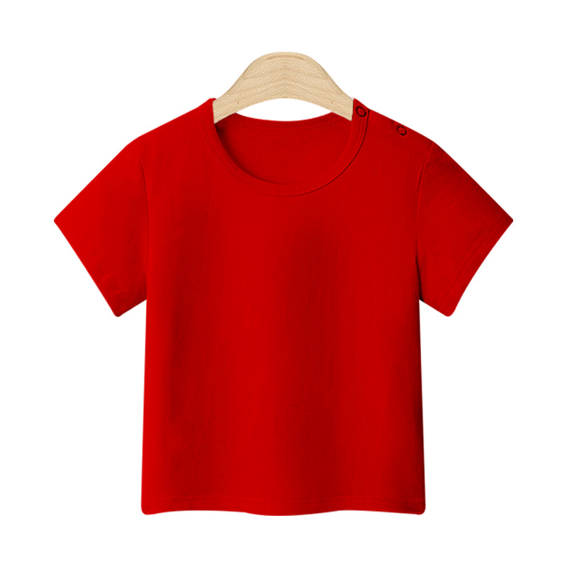 Camiseta de Manga Corta de Algodón para Niños — Suave y Versátil