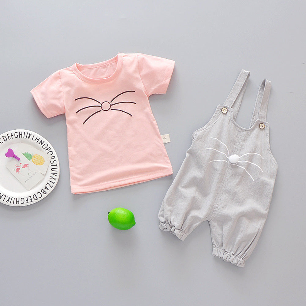 Traje de Bebé Tipo Peto con Estampado Cartoon — Algodón Suave