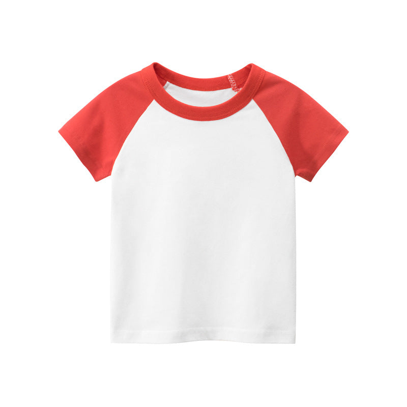 Camiseta Infantil Manga Corta Color Liso — Algodón Básica