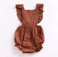 Baby cotton romper with ruffles