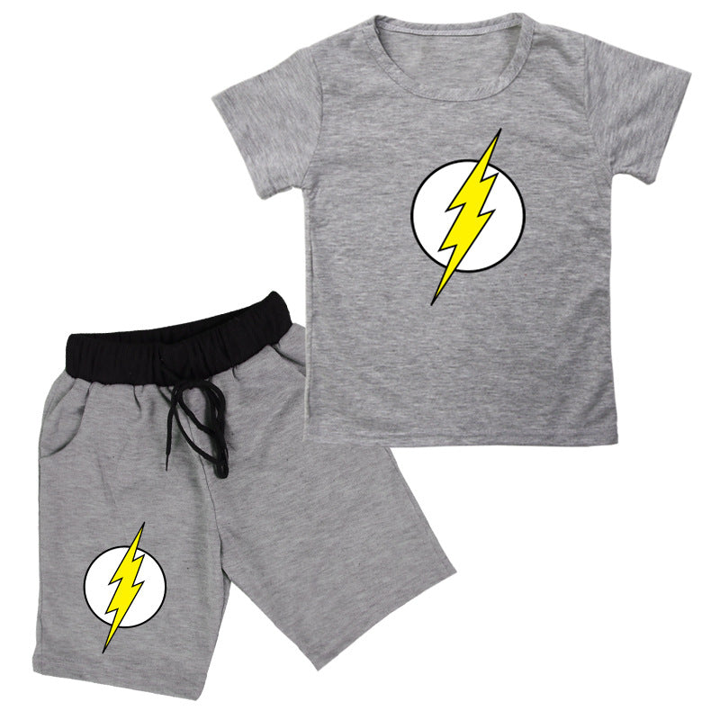 Conjunto Flash de Algodón de Manga Corta para Niño — Superhéroe Verano