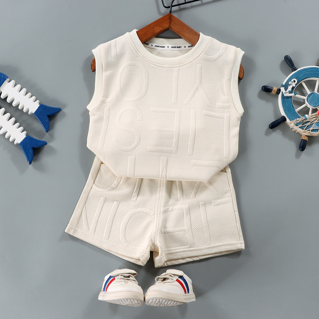 two-piece sleeveless top and shorts set
