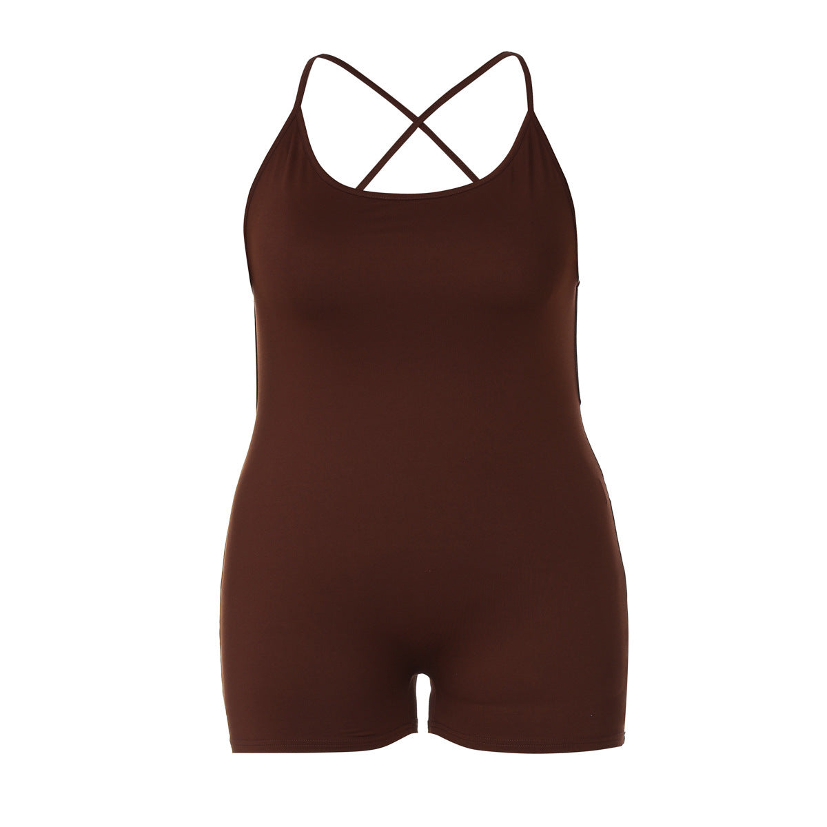 Mono de tirantes liso,a la moda, con diseño sin espalda