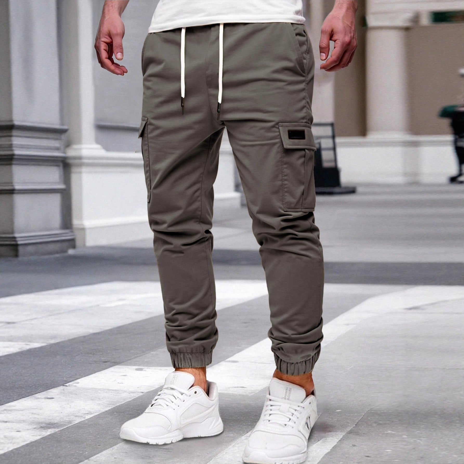 Pantalón de Hombre con Puño Elástico y Cordón Ajustable