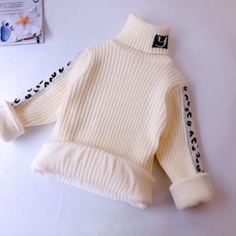 Jersey Estampado Leopardo Niña Cuello Alto