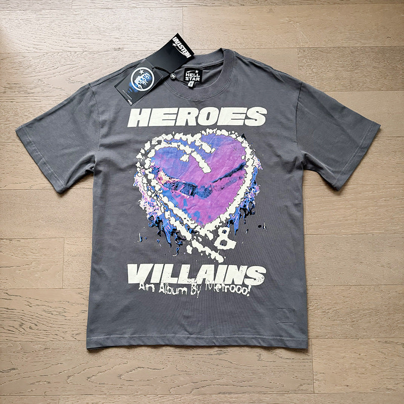 Camiseta unisex informal de estilo retro con estampado.