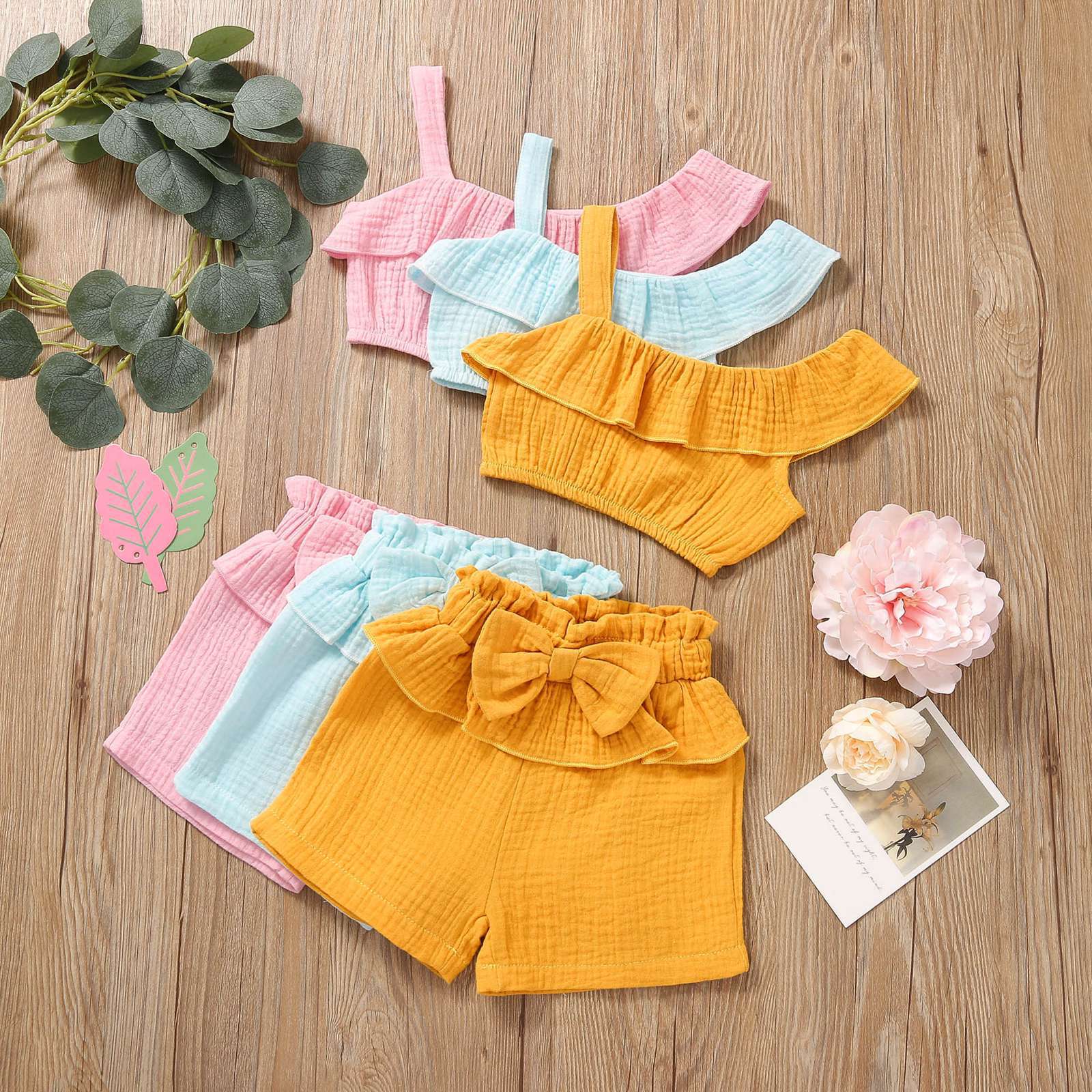 Traje Bandolera Color Liso para Bebé Niña — Algodón