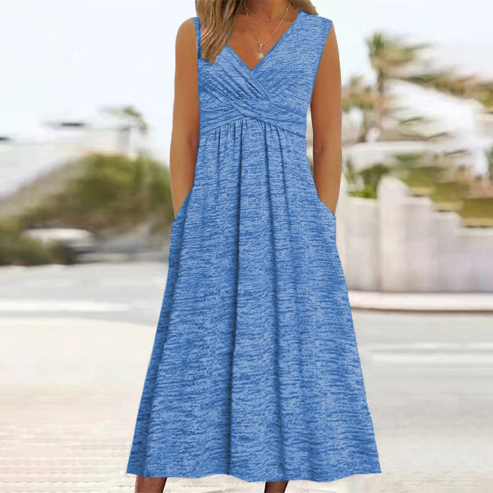Vestido casual de verano para mujer de tallas grandes.