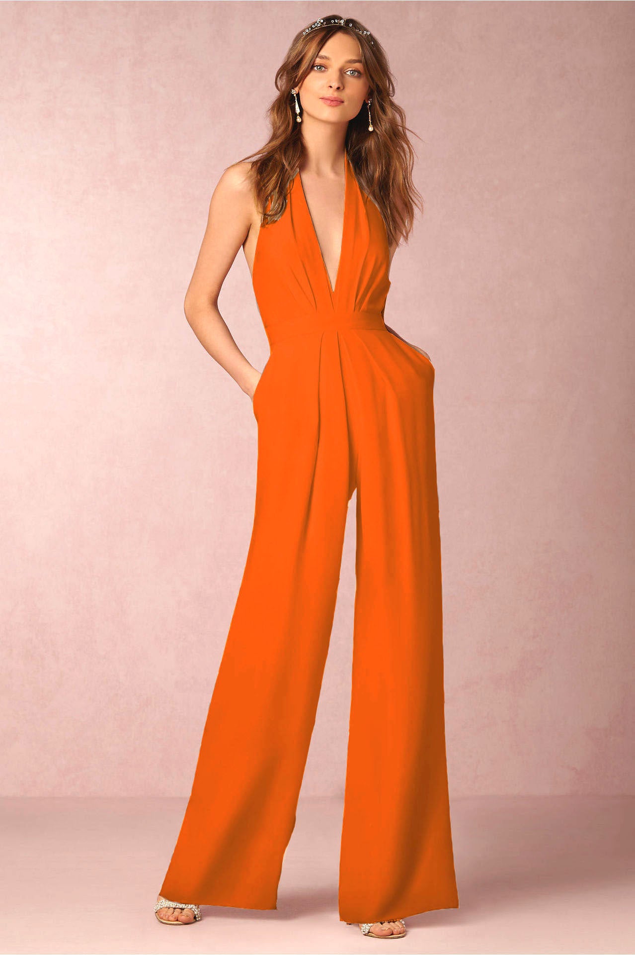 Mono sin mangas con escote halter