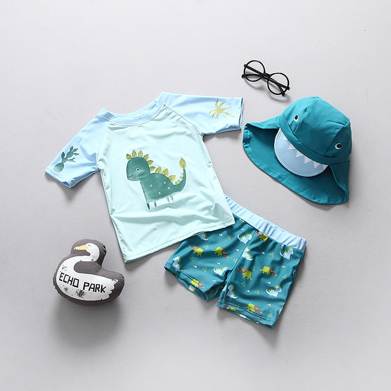 Traje de Baño para Niños con Estampado de Dinosaurios — Protección UPF 50+