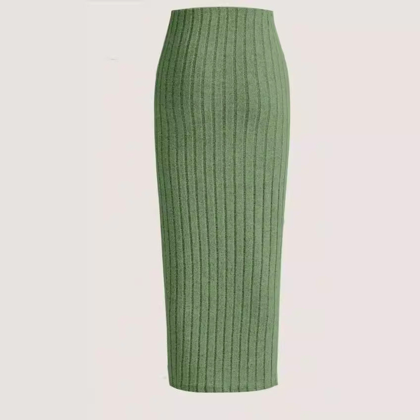 Falda Midi Versátil e Informal Gris Claro para Mujer