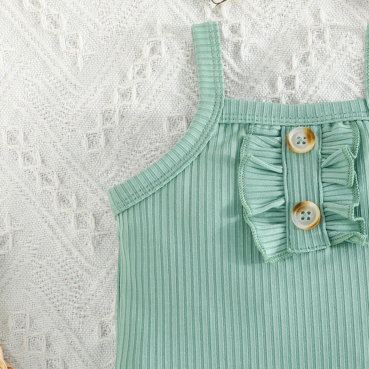 Mono Corto de Color Liso para Bebé Niña — Conjunto 3 Piezas